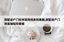 别墅进户门石材装饰线条效果图,别墅进户门地面铺贴效果图